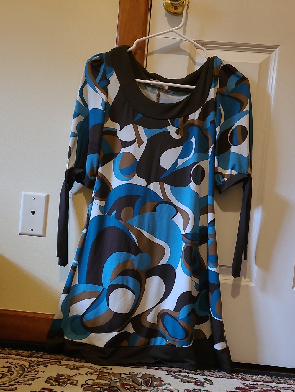 MKM Designs Black Top with White Label Detail